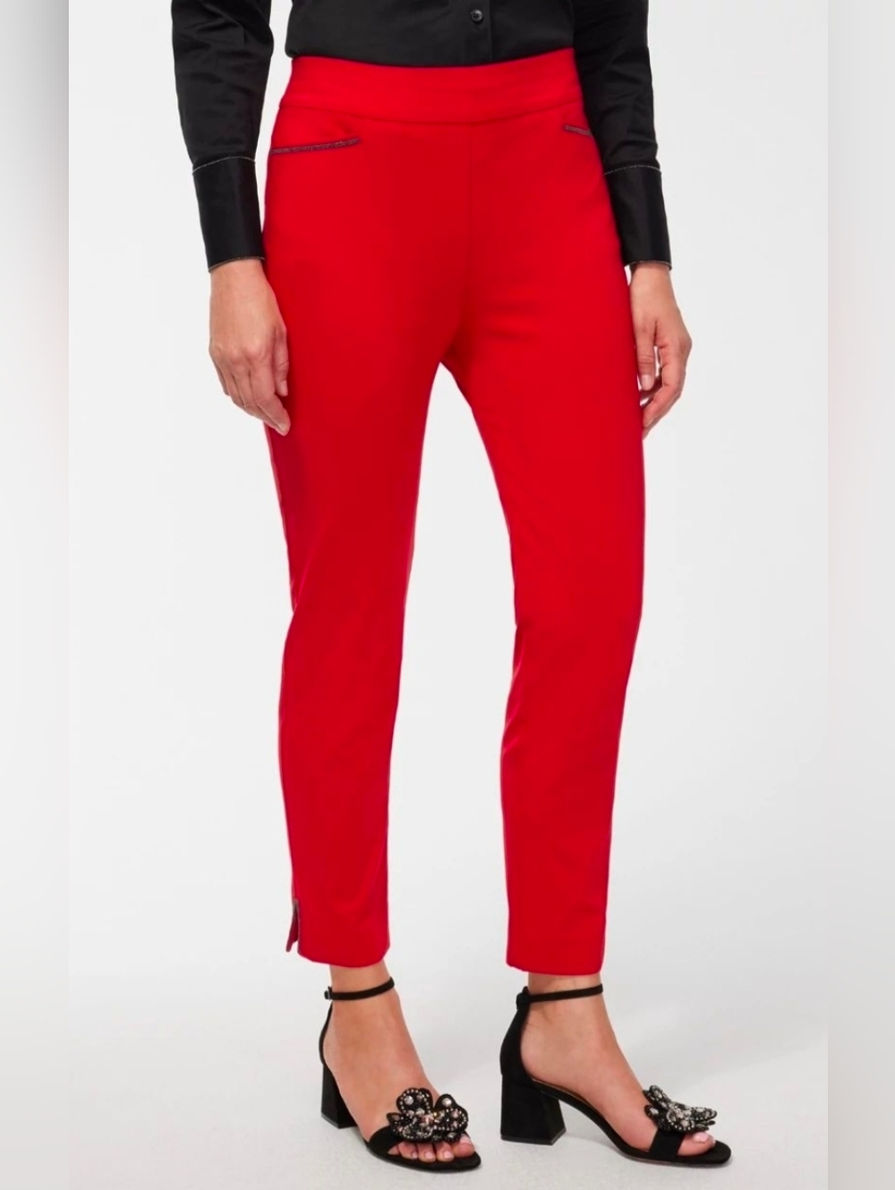 Chico's Brigitte Beaded Detail Ankle Pants